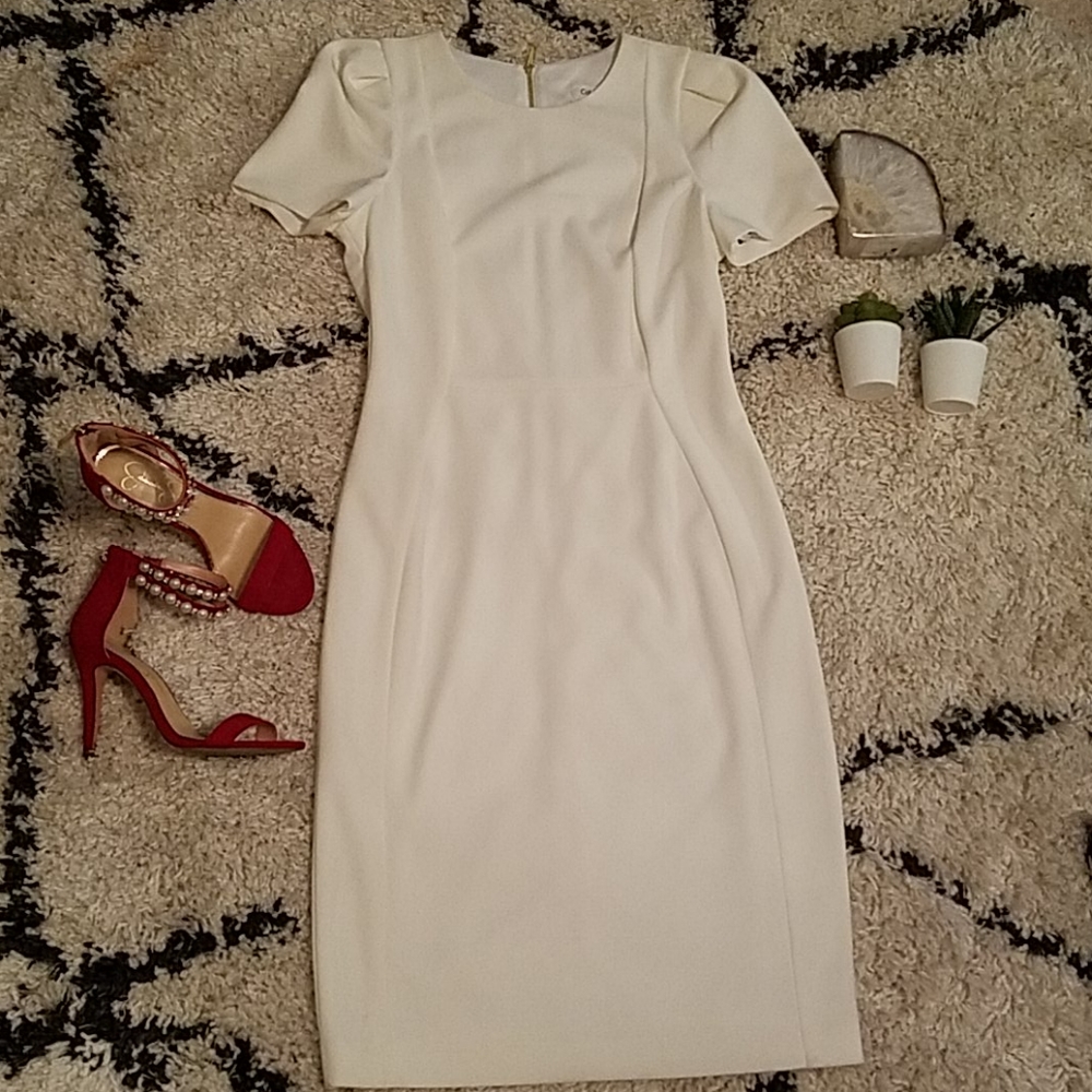 Calvin Klein white size 6 dress NWT